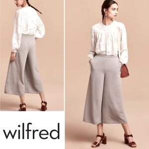 Aritzia Wilfred Lalemant Cropped Culotte Wide Leg High Waist Pants Size 8